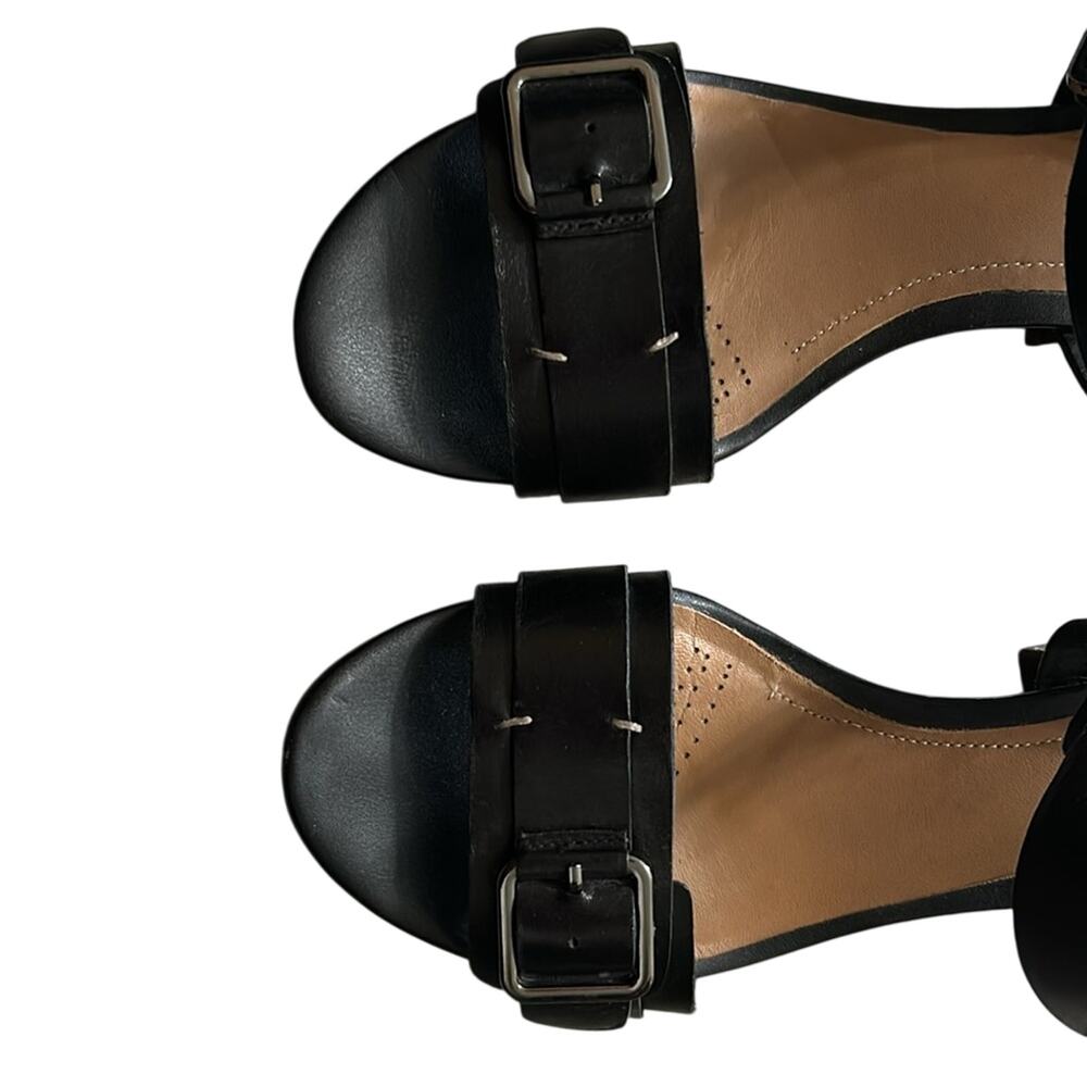Clarks Black Leather Block Heels - Picture 3 of 9